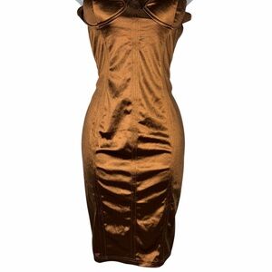 Fashion Nova Strapless Brown Dress